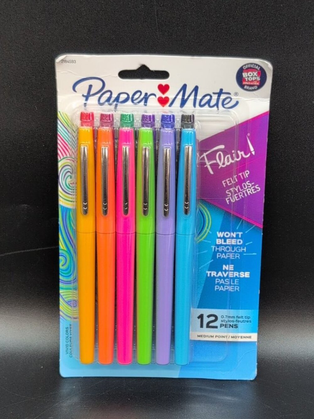Paper Mate Flair Felt Tip Pens Medium Point  0.7mm 12 Pcs Multicolored
